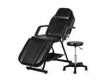 Zenses Massage Table Adjustable Salon Bed Chair 3-Fold Black