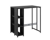 Gardeon Outdoor Bar Table Wicker Dining Bistro Glass Desk Steel Patio Furniture Black