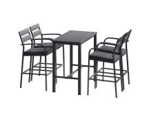 Gardeon Outdoor Bar Set 5-Piece Patio Dining Chairs Aluminium Table Stools