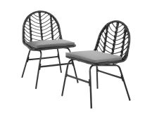 Gardeon 2x Outdoor Chairs Dining Chair Lounge Wicker Patio Furniture Black