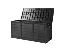 Gardeon Outdoor Storage Box 290L Lockable Organiser Garden Deck Shed All Black