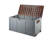 Gardeon Outdoor Storage Box 290L Lockable Organiser Garden Deck Shed Tool Brown