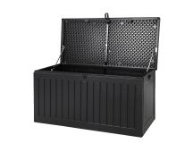 Gardeon Outdoor Storage Box 270L Container Lockable Garden Bench Tool Shed Black