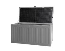 Gardeon Outdoor Storage Box 270L Container Lockable Garden Bench Tool Shed Grey