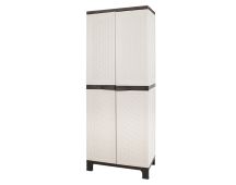 Gardeon Outdoor Storage Cabinet Box 173cm Lockable Cupboard Sheds Adjustable Rattan Beige