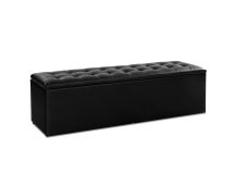 Artiss Storage Ottoman Blanket Box 140cm Leather Black