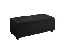 Artiss Storage Ottoman Blanket Box 97cm Linen Black