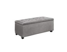 Artiss Storage Ottoman Blanket Box 97cm Linen Light Grey