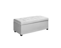 Artiss Storage Ottoman Blanket Box 97cm Leather White