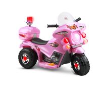 Rigo Kids Electric Ride On Police Motorcycle Motorbike 6V Battery Pink