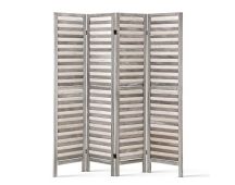 Artiss 4 Panel Room Divider Screen 163x170cm Louver Grey