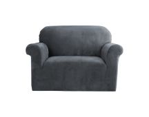 Artiss Sofa Cover Couch Covers 1 Seater Velvet Grey