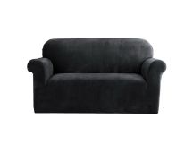 Artiss Sofa Cover Couch Covers 2 Seater Velvet Black