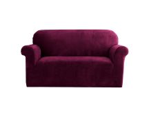 Artiss Sofa Cover Couch Covers 2 Seater Velvet Ruby Red