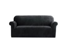 Artiss Sofa Cover Couch Covers 3 Seater Velvet Black