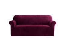 Artiss Sofa Cover Couch Covers 3 Seater Velvet Ruby Red