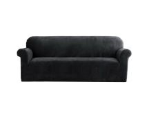 Artiss Sofa Cover Couch Covers 4 Seater Velvet Black