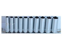 Socket Rail 3/8Dr Deep 6Pt 10Pc Metric