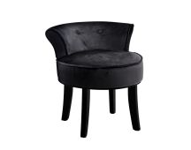 Artiss Vanity Stool Velvet Black Abella