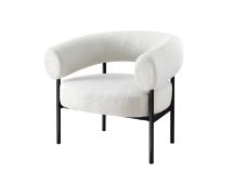 Artiss Armchair Accent Chair Curved Boucle White