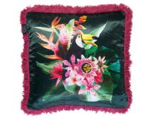 Jungle Fever Pink Filled Cushion by Bedding House