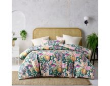 Carmila Linen Cotton Printed Quilt Cover Set by Accessorize Single