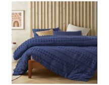 Sans Sovci Cotton Bijou Blue Quilt Cover Set by Accessorize Queen