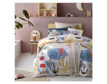 Seaside Glow In The Dark Quilt Cover Sets by Happy Kids Single