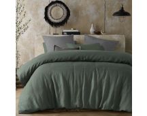 Hemp Sea Green Quilt Cover by Vintage Design Homeware Queen