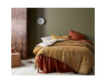 Lisa Washed Cotton Printed Ochre Quilt Cover Set by Accessorize Queen