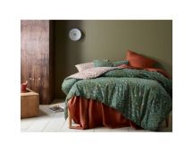 Lisa Washed Cotton Printed Green Quilt Cover Set by Accessorize Queen