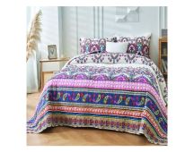 St Clair 100% Cotton Quilted 3 pcs Bedspread Coverlet Set Queen