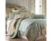 Lyon Teal 100% Cotton Quilted 3 pcs Bedspread Coverlet Set Queen