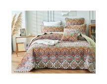 Royal Manor 100% Cotton Quilted 3 pcs Bedspread Coverlet Set King