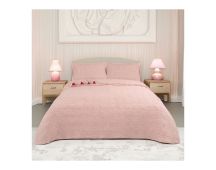 Crystal Rose 100% Cotton Quilted 3 pcs Bedspread Coverlet Set King