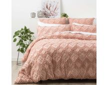 Medallion Cotton Vintage Washed Tufted Blush Quilt Cover Set by Park Avenue Queen