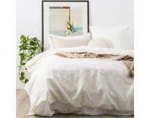 Cavallo Stone Washed 100% Linen White European Pillowcase by Renee Taylor