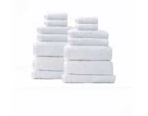 Aireys 650 GSM Zero Twist 14 Piece Snow Bath Towel by Renee Taylor