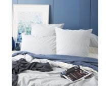 Portifino Yarn Dyed Vintage Washed Cotton Blue European Pillowcase by Renee Taylor