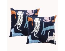 Misty Cat Twin Pack Poly Velvet Printed Cushion by Renee Taylor