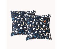 Terazzo Twin Pack Poly Velvet Printed Cushion by Renee Taylor