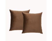 Toffee Twin Pack Poly Velvet Printed Cushion by Renee Taylor