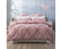 Moroccan 100% Cotton Chenille Vintage Washed Tufted Blush Quilt Cover Set by Renee Taylor Super King