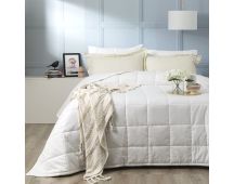 Checks 500 TC Cotton Jacquard White Comforter Set by Ddecor Home Queen