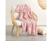 Alysian Washed Cotton Textured Blush Throw by Renee Taylor