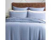 Cavallo Stone Washed 100% French Linen Denim Quilt Cover Set by Renee Taylor Queen