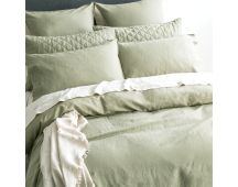 Cavallo Stone Washed 100% French Linen Jade European Pillowcase by Renee Taylor