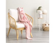 Dreamy Vintage Washed Yarn Dyed Textured Cotton Blush Throw by Renee Taylor