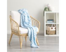 Atlantic Reversible Vintage Washed Yarn Dyed Textured Cotton French Blue Throw by Renee Taylor