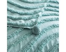 Wave Cotton Chenille Vintage Washed Tufted Aqua Throw by Renee Taylor